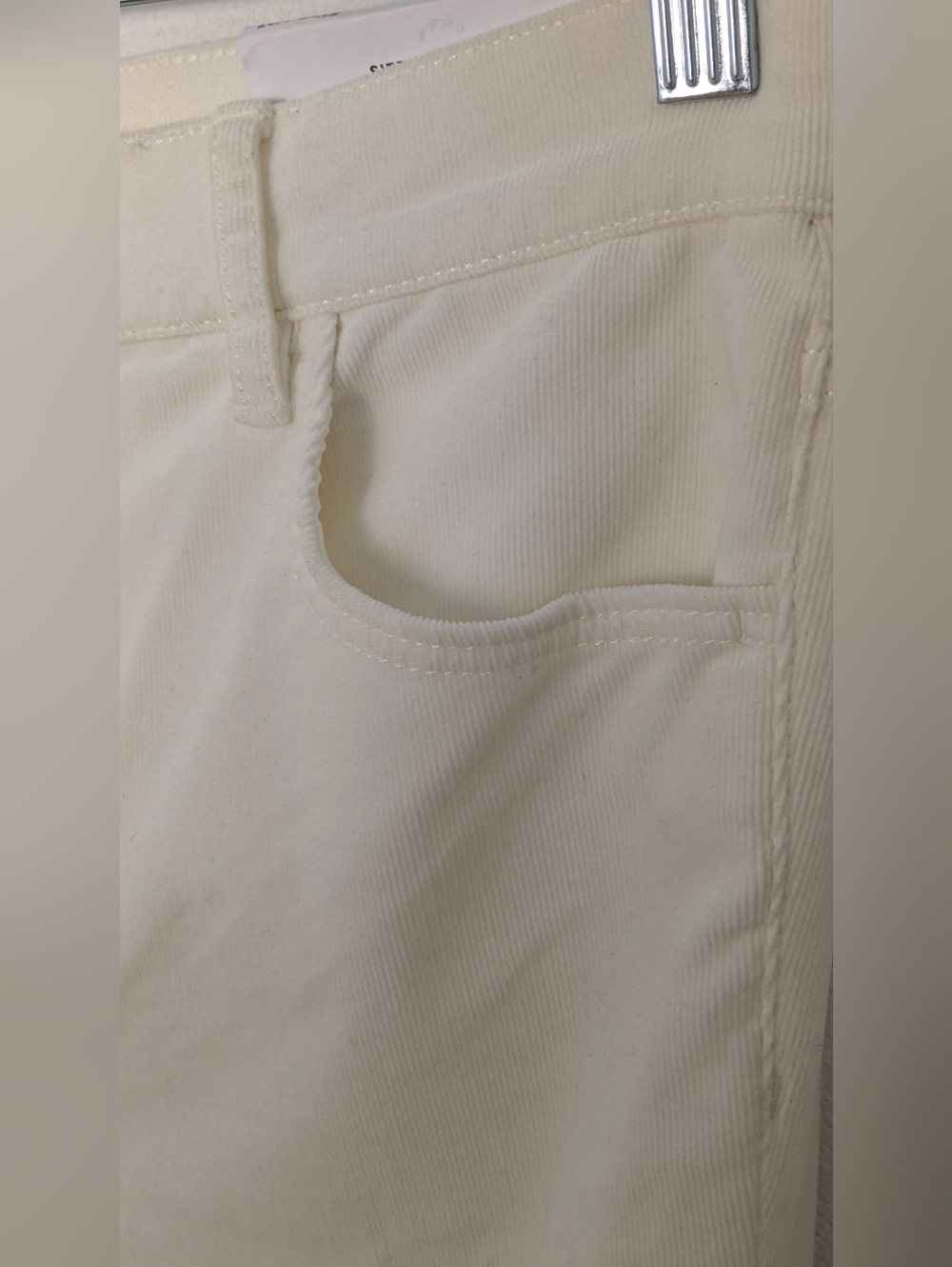 LOFT Women's High Waist Skinny Corduroy Pants Size 27/4 Off White Cream New - Picture 5 of 15